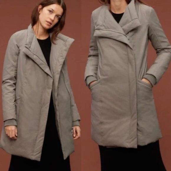 NWT Aritzia Babaton Bowerman Black Asymmetrical Zip Down Puffer Jacket Coat XS 0 - Picture 14 of 14